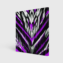 Холст квадратный Фиолетово-белые ломаные клыки, цвет: 3D-принт