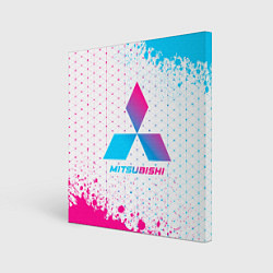 Холст квадратный Mitsubishi neon gradient style, цвет: 3D-принт