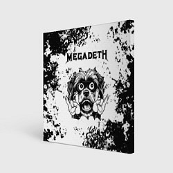 Холст квадратный Megadeth - рок пес, цвет: 3D-принт