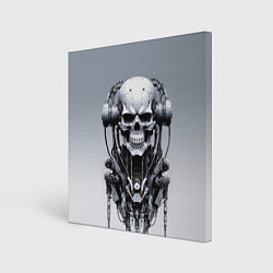 Холст квадратный Cool cyber skull - ai art fantasy, цвет: 3D-принт