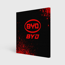 Холст квадратный BYD - red gradient, цвет: 3D-принт