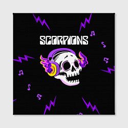 Холст квадратный Scorpions неоновый череп, цвет: 3D-принт — фото 2