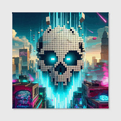 Холст квадратный Minecraft skull - ai art fantasy, цвет: 3D-принт — фото 2