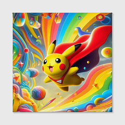 Холст квадратный Super Pikachu - ai art fantasy, цвет: 3D-принт — фото 2