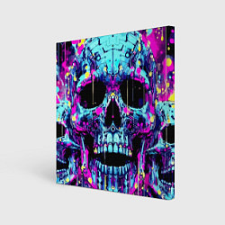 Холст квадратный Cool skull sketch - blots, цвет: 3D-принт