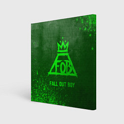 Холст квадратный Fall Out Boy - green gradient, цвет: 3D-принт