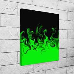 Холст квадратный Абстрактный зеленый огонь, цвет: 3D-принт — фото 2