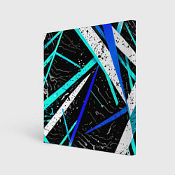 Холст квадратный Разноцветные праздничные линии, цвет: 3D-принт