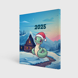 Холст квадратный Новый год змейка 2025, цвет: 3D-принт