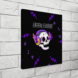 Холст квадратный Crystal Castles неоновый череп, цвет: 3D-принт — фото 2