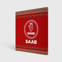 Холст квадратный Saab new year, цвет: 3D-принт