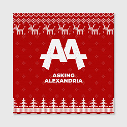 Холст квадратный Новогодний Asking Alexandria с оленями, цвет: 3D-принт — фото 2