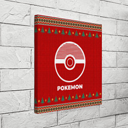 Холст квадратный Pokemon new year, цвет: 3D-принт — фото 2