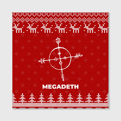 Холст квадратный Новогодний Megadeth с оленями, цвет: 3D-принт — фото 2