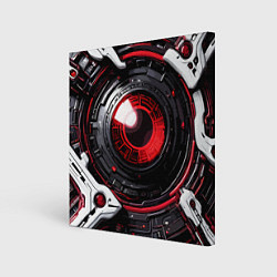 Холст квадратный Красная сфера киберпанк, цвет: 3D-принт