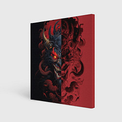 Холст квадратный Японский демон Они, цвет: 3D-принт