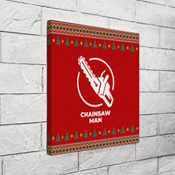 Холст квадратный Chainsaw Man new year, цвет: 3D-принт — фото 2