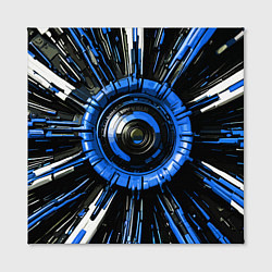 Холст квадратный Чёрно-синяя сфера киберпанк, цвет: 3D-принт — фото 2