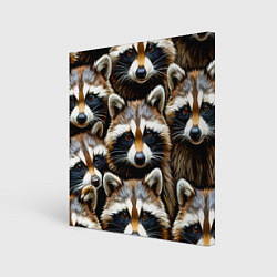 Холст квадратный Енотики, цвет: 3D-принт