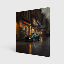 Холст квадратный Спорткар с оранжевыми десками, цвет: 3D-принт