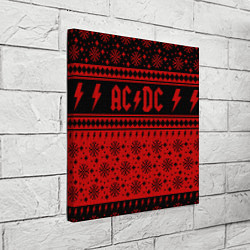 Холст квадратный ACDC christmas sweater, цвет: 3D-принт — фото 2