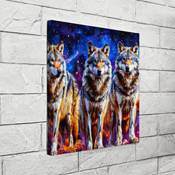 Холст квадратный Волки в космосе, цвет: 3D-принт — фото 2