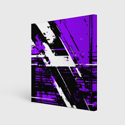 Холст квадратный Diagonal black and white stripes on a purple backg, цвет: 3D-принт