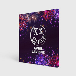 Холст квадратный Праздничный Avril Lavigne, цвет: 3D-принт