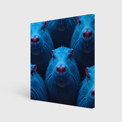 Холст квадратный Синие капибары, цвет: 3D-принт