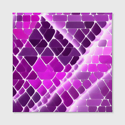Холст квадратный Фиолетовые рельефные плитки и белое свечение, цвет: 3D-принт — фото 2