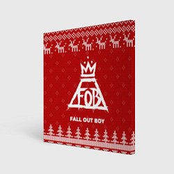 Картина квадратная Новогодний Fall Out Boy с оленями