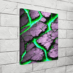 Холст квадратный Треснувший камень зелёный, цвет: 3D-принт — фото 2