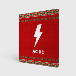 Холст квадратный AC DC new year, цвет: 3D-принт