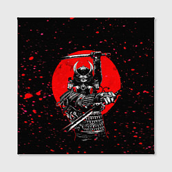 Холст квадратный Кровавый самурай и луна, цвет: 3D-принт — фото 2