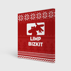 Холст квадратный Новогодний Limp Bizkit, цвет: 3D-принт