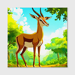 Холст квадратный Газель в лесу, цвет: 3D-принт — фото 2
