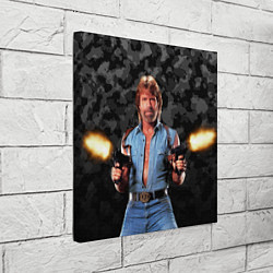 Холст квадратный Чак стреляет с узи, цвет: 3D-принт — фото 2