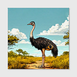 Холст квадратный Страус в природе, цвет: 3D-принт — фото 2