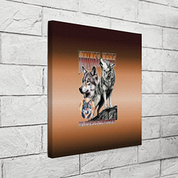 Холст квадратный Волки с надписью, цвет: 3D-принт — фото 2