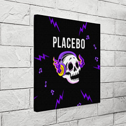 Холст квадратный Placebo неоновый череп, цвет: 3D-принт — фото 2