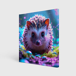 Холст квадратный Ёжики в сказаочном лесу, цвет: 3D-принт