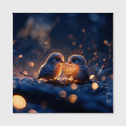 Холст квадратный Милые влюбленные совушки, цвет: 3D-принт — фото 2