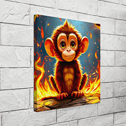 Холст квадратный Обезьянка в огне, цвет: 3D-принт — фото 2