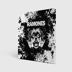 Холст квадратный Ramones рок пес, цвет: 3D-принт