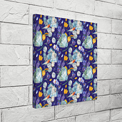 Холст квадратный Крокусы и зяблик во льдах, цвет: 3D-принт — фото 2