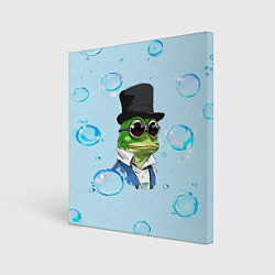 Холст квадратный Pepe в шляпе, цвет: 3D-принт
