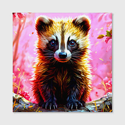 Холст квадратный Росомаха в розовом лесу, цвет: 3D-принт — фото 2