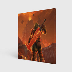 Холст квадратный Палач рока и башня Doom, цвет: 3D-принт