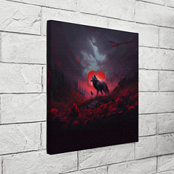 Холст квадратный Волчица на фоне сердца, цвет: 3D-принт — фото 2