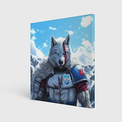 Холст квадратный Волк русский, цвет: 3D-принт